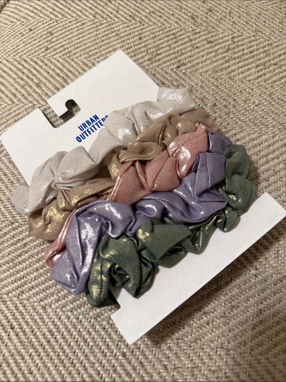 Urban Outfitters Satin Scrunchie Set - Pink, Purple, Green, Beige - Picture 4 of 4